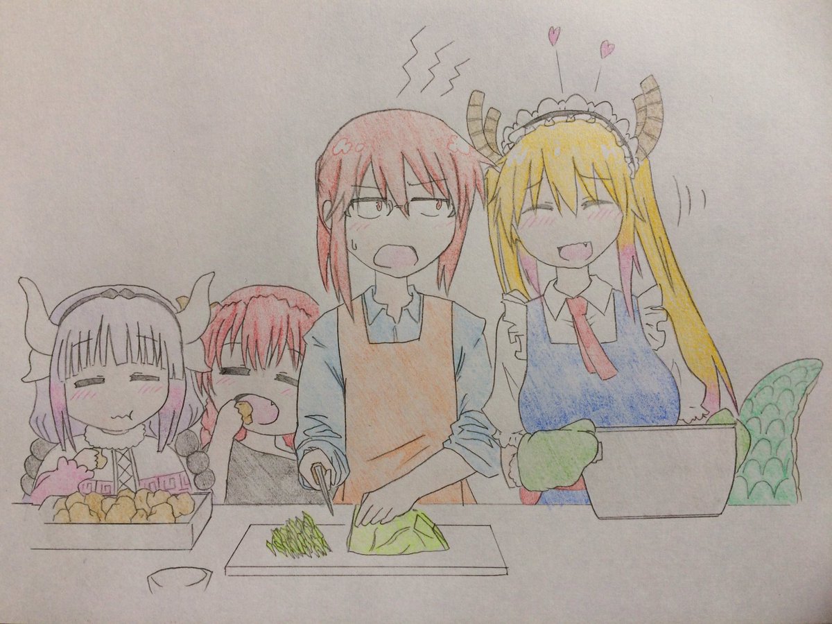 #小林さんちのメイドラゴン 小林さんちの台所風景☆描いててほんわかしました^ ^やっぱり小林さん家はいい… #小林さんちのメイドラゴン 小林さんちの台所風景☆描いててほんわかしました^ ^やっぱり小林さん家はいい…