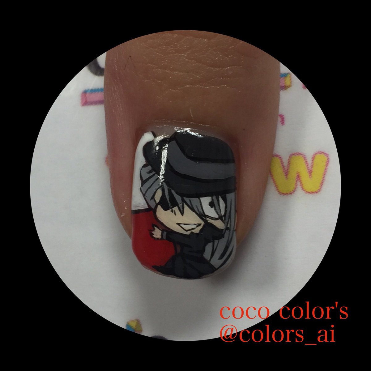 お客様オーダー、名探偵コナン 黒の組織ジンさん痛ネイル。ちびキャラめいいっぱいかわいいです! #痛ネイル お客様オーダー、名探偵コナン 黒の組織ジンさん痛ネイル。ちびキャラめいいっぱいかわいいです! #痛ネイル