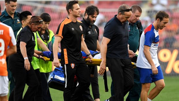 Gruesome leg injury to Ronald Vargas sours Newcastle Jets' win over Brisbane Roar