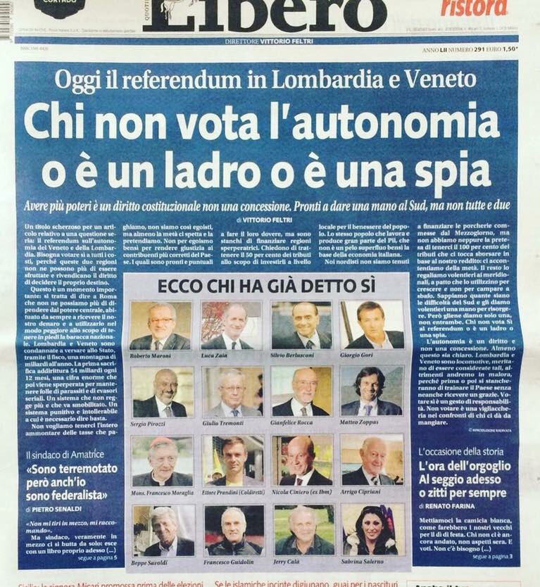 #today #autonomia #libero #sabrinasalerno @Libero_official #Veneto #referendumveneto @vfeltri https://t.co/g4fAVoJ38h