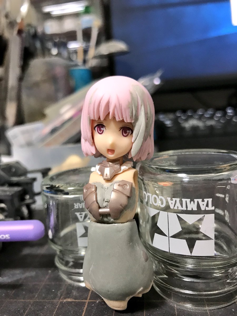 白マテ子前髪ぱっつんちょい盛りで。今回もお尻はこだわる感じで(`・ω・´)ゝ#フレームアームズ・ガール 白マテ子前髪ぱっつんちょい盛りで。今回もお尻はこだわる感じで(`・ω・´)ゝ#フレームアームズ・ガール