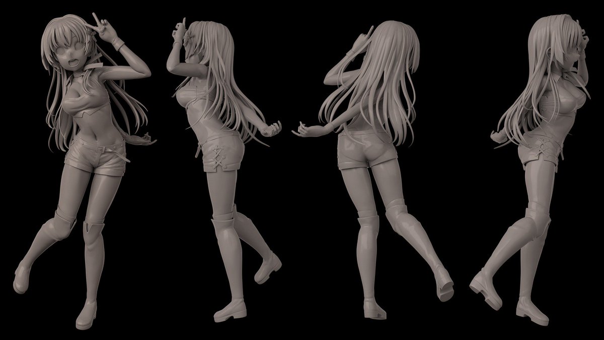 ZBrushで作成した佐天さんの造形をお昼休みでレンダリング。冬のWF、ディーラー「あきみかん」にて出す予定です。後日3 ZBrushで作成した佐天さんの造形をお昼休みでレンダリング。冬のWF、ディーラー「あきみかん」にて出す予定です。後日3