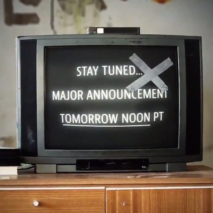 MAJOR ANNOUNCEMENT TOMORROW AT NOON PT https://t.co/3SDPgOf0jz