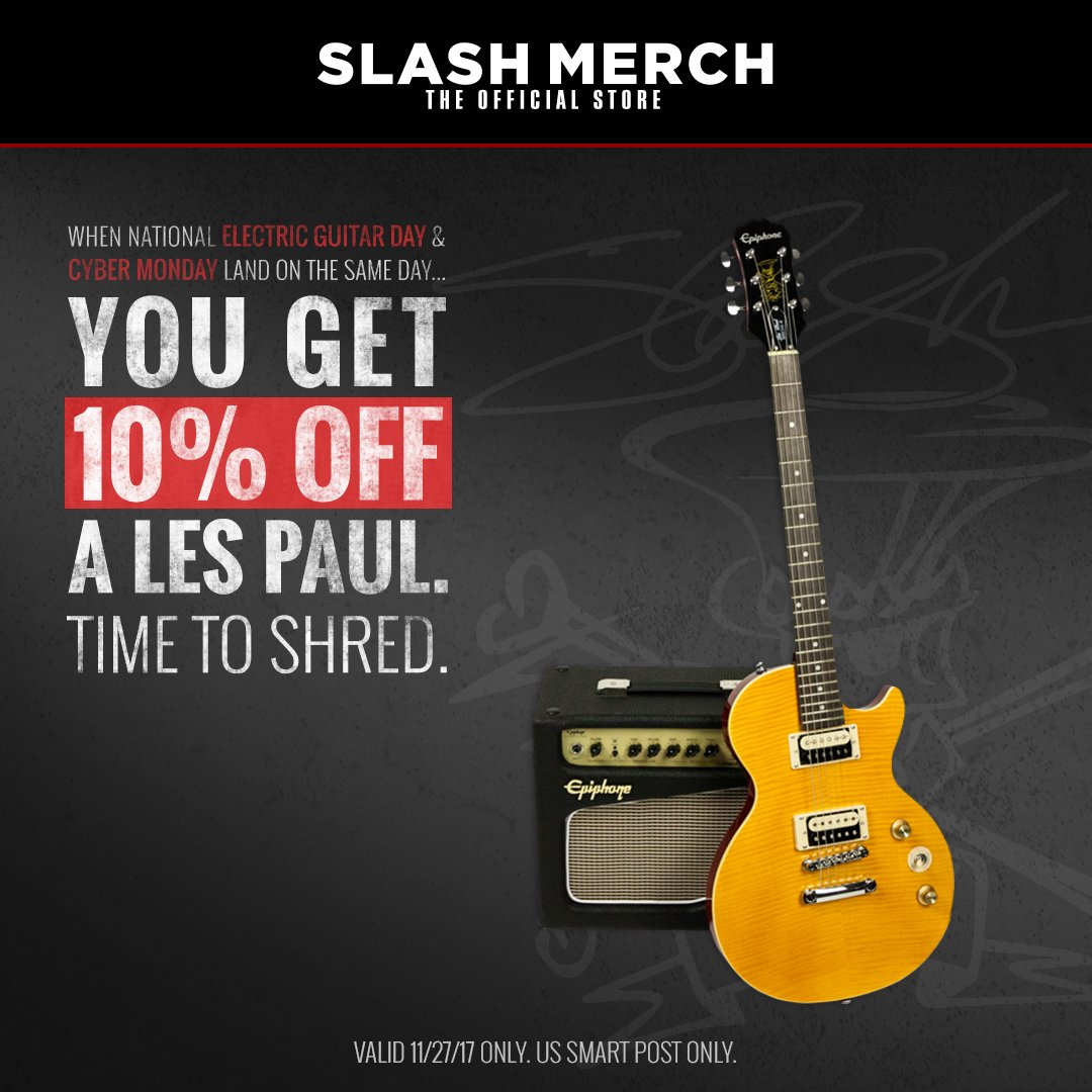 Get 10% off a Les Paul for Cyber Monday in the Slash merch store. https://t.co/aKCRLBOfo4 #slashnews https://t.co/dIuegHRr2S
