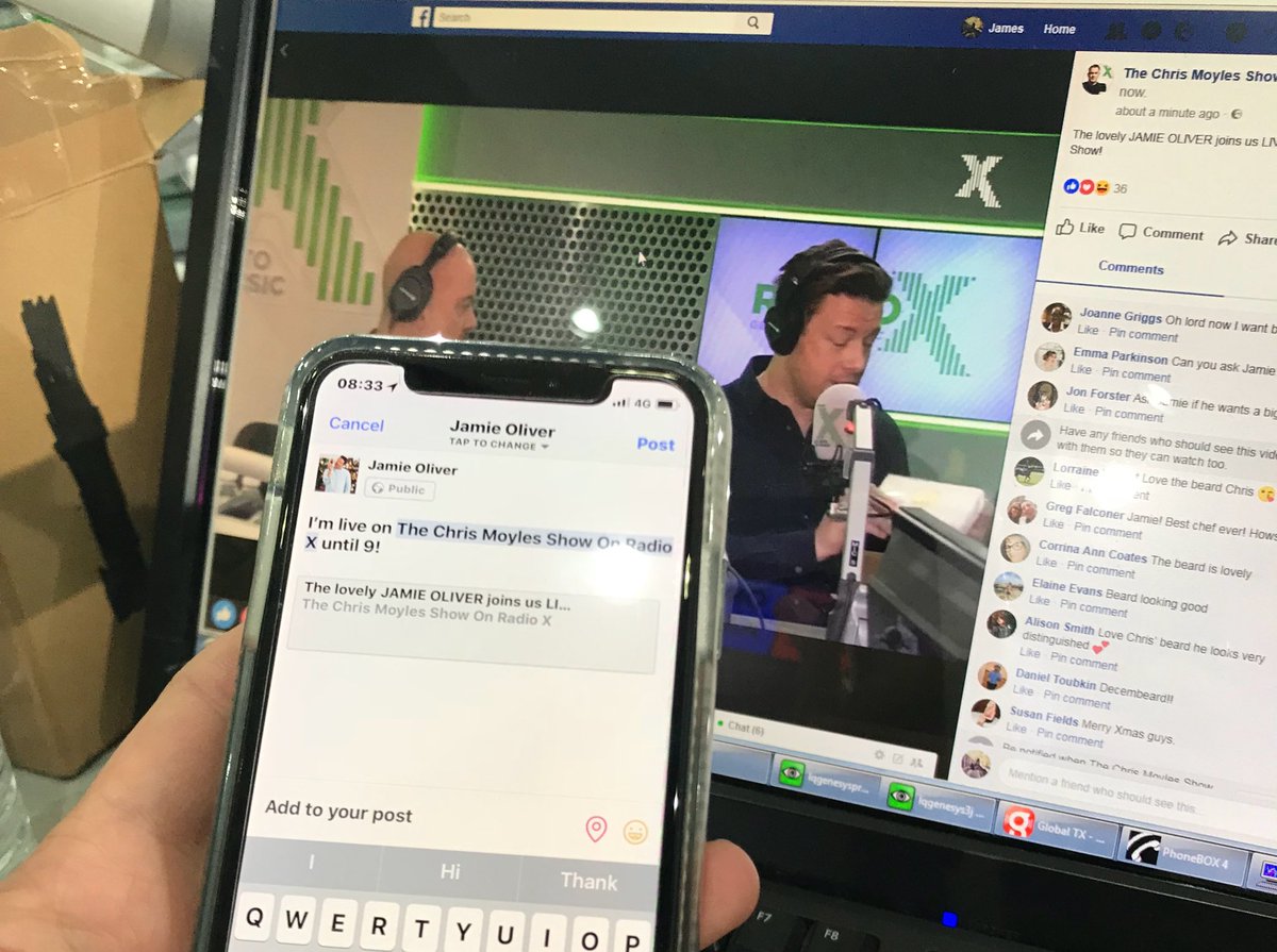 RT @RadioX: ‘@jamieoliver is live on with 
@ChrisMoyles on @RadioX, listen or you can watch it until 9! https://t.co/2627qhbaxc