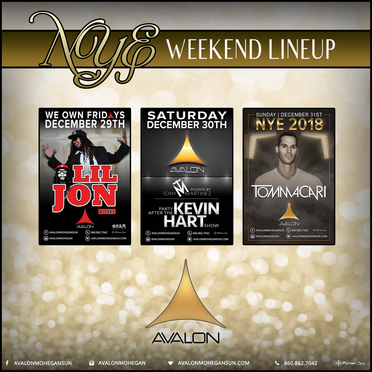 RT @AvalonMohegan: Weekend Lineup: @LilJon, Party After The @KevinHart4Real show, and #AvalonNYE with @DJTomMacari! https://t.co/ge3qLN1wi6