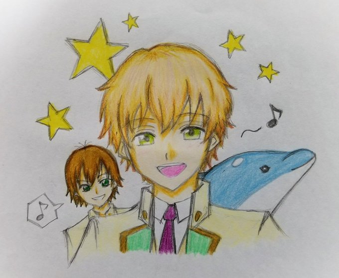 テーマ『のど自慢の日』今日は のど自慢の日ということで、翔太演じるミュージカル学科生の那雪くんと星谷くんを描いたよイルカ テーマ『のど自慢の日』今日は のど自慢の日ということで、翔太演じるミュージカル学科生の那雪くんと星谷くんを描いたよイルカ