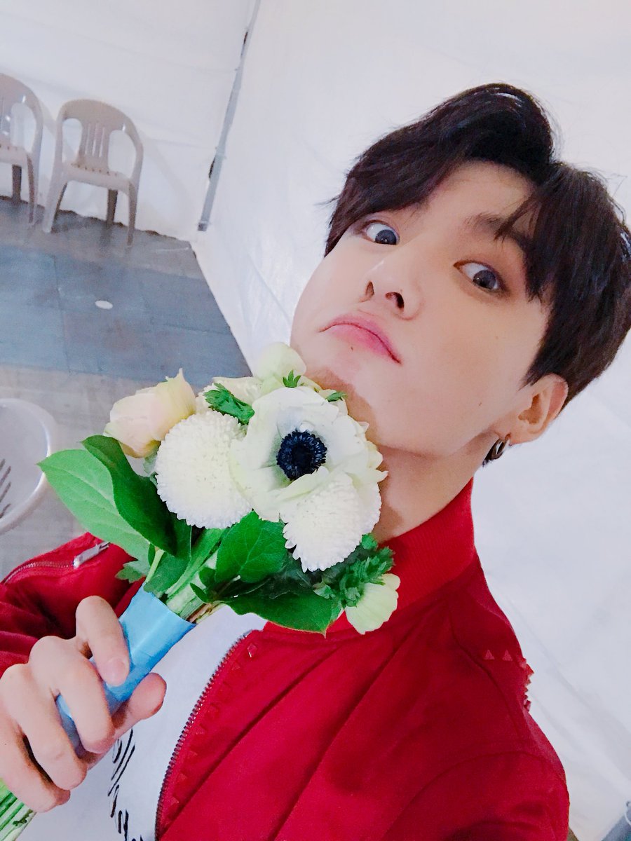 Imagine opening your front door to jungkook holding a bouquet of