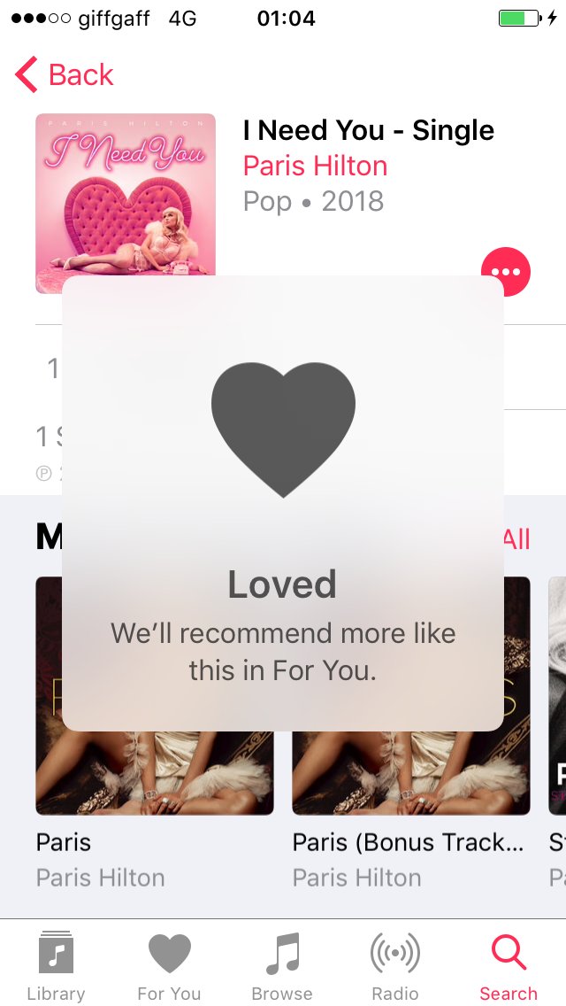 RT @EvansMedi: Omg @ParisHilton new single is out now on Apple Music ???? I actually loves it ???? you go girl ???? #INeedYou https://t.co/2KqPkWqsyW