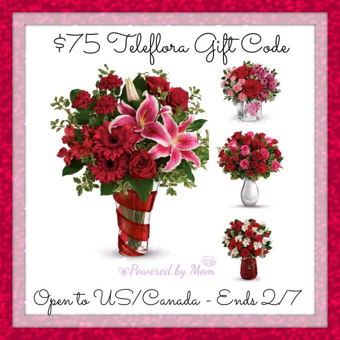 WIN $75 Teleflora Gift Code (With Free Delivery) Ends 2/7 WIN $75 Teleflora Gift Code (With Free Delivery) Ends 2/7