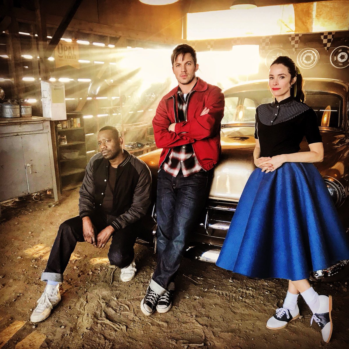 it’s a literal #tbt with #timeteam #timeless let’s go to the hop Sunday March 11th 10 pm on NBC! ❤️???????? https://t.co/Snt9OLEDqb