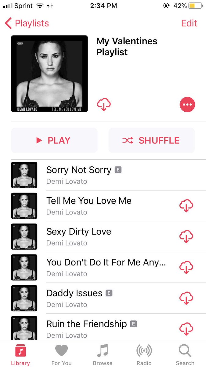RT @sillyjos: My valentines playlist has nothing but Demi’s songs #SorryNotSorry #TellMeYouLoveMeValentine https://t.co/5fmEhNwupn