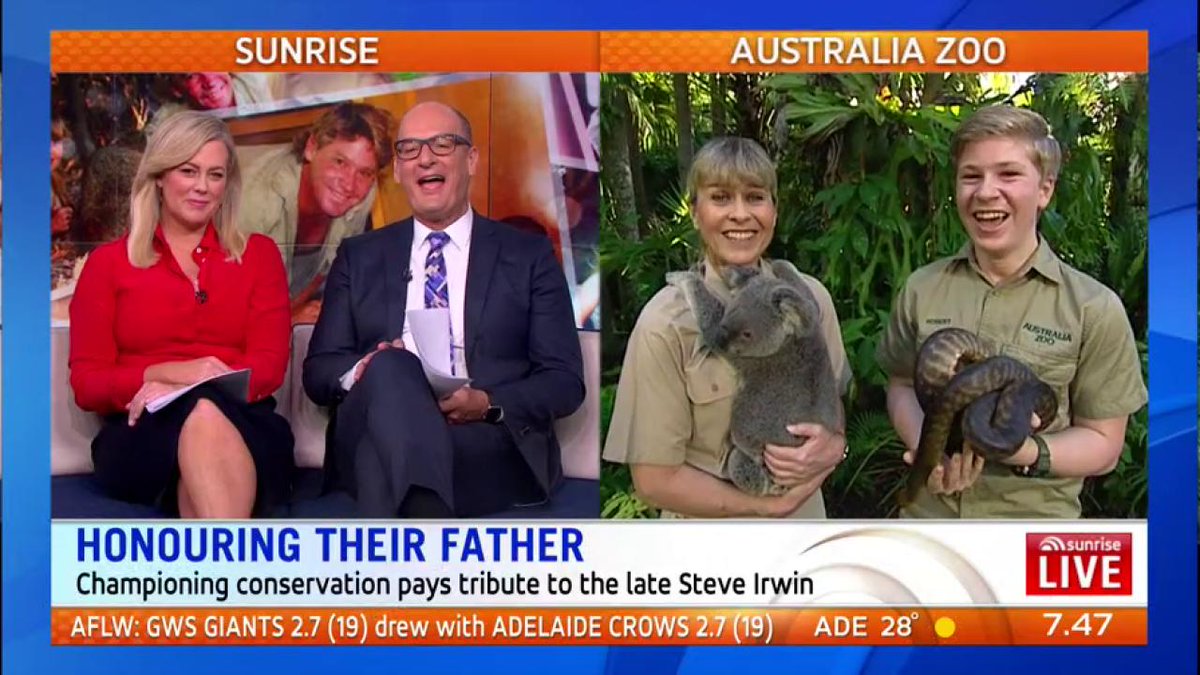 RT @sunriseon7: With their new TV show, Bindi and Terri Irwin are achieving Steve's life-long dream. ❤️ https://t.co/5O1d1UFsw3