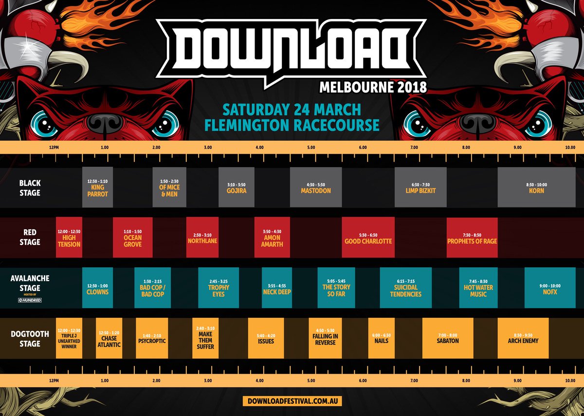 RT @DownloadFestAU: SET TIMES ARE HERE ????????????

https://t.co/nXA22z2xWD https://t.co/PdeolYCIcV