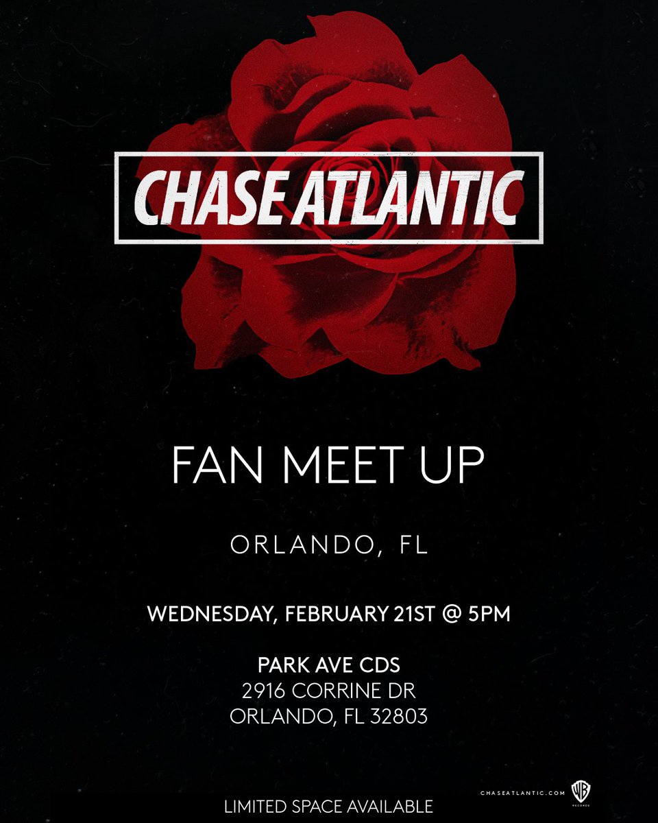 RT @ChaseAtlantic: Orlando, come hang with us @ParkAveCDs tomorrow! ???? https://t.co/5zzrH7VmFe