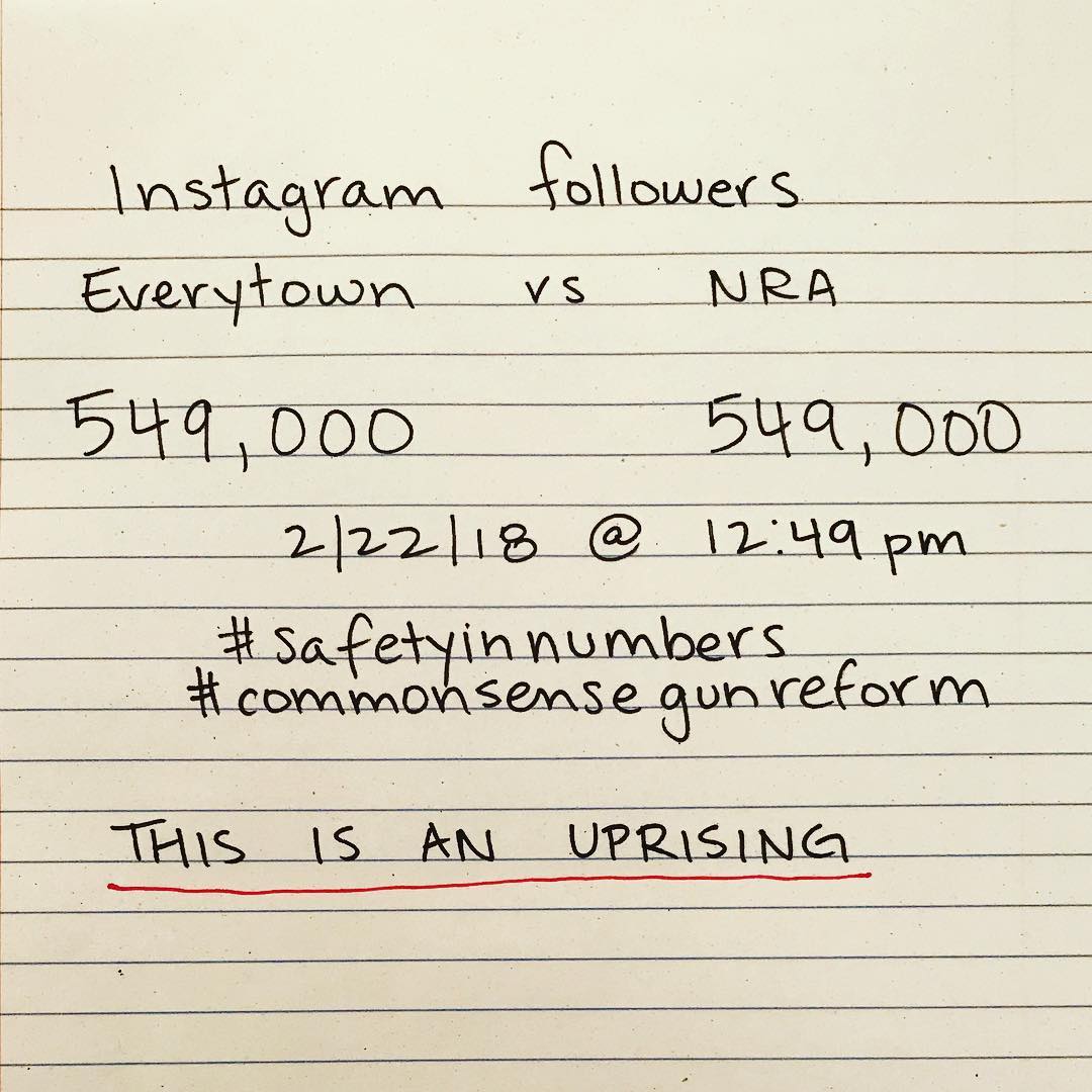 This is an Uprising. What a week. ???????? @Everytown #SafetyInNumbers #BoycottNRA Repost @riabrowne https://t.co/zCTyMbKSTa
