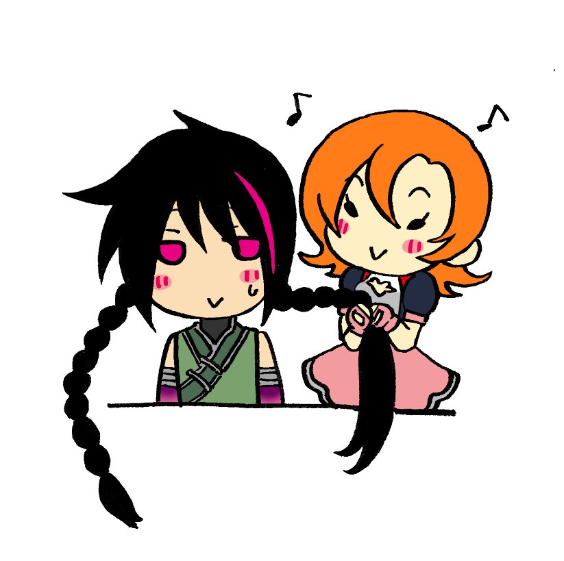 ノーラがレンの髪三つ編みにしてる絵描いたから見て見て~('ω')#RWBY ノーラがレンの髪三つ編みにしてる絵描いたから見て見て~('ω')#RWBY
