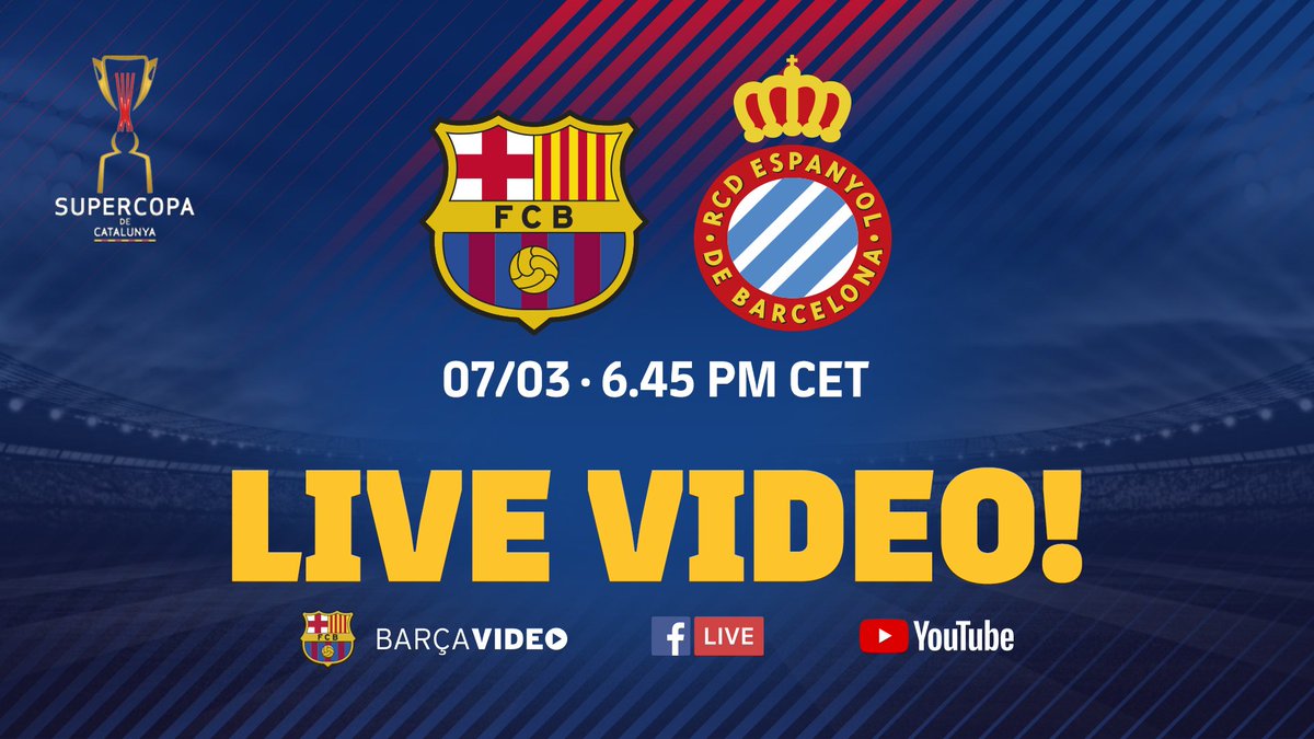 RT @FCBarcelona: ???? You can watch tomorrow's #SupercopaCAT live with Barça!
Find out how ????https://t.co/WIgZYkFe8o https://t.co/yBk147rkDl