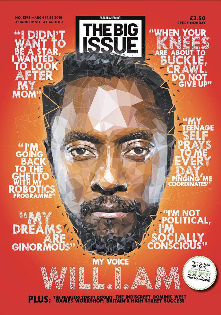 RT @bep: Dope...check out @iamwill featured on the cover of @BigIssue ✊???? Now available for purchase in the UK. https://t.co/4d4mKdaWmp