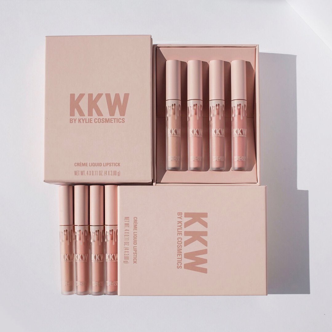 RT @kyliecosmetics: ???? KKW x KYLIE crème liquid lipstick sets are back on https://t.co/rkT2b8JJL5 #KKWxKYLIE https://t.co/VLFYft8900