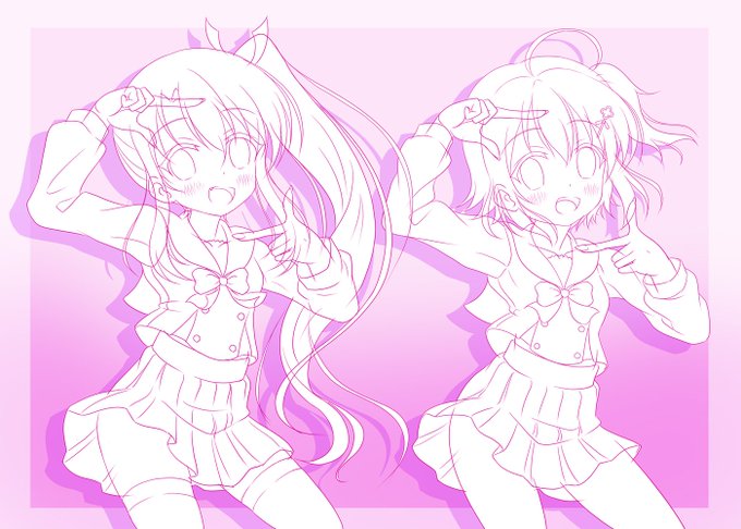 「ミライKeyノート」線画おわりました(///▽///)#リステ #リステDD #式宮舞菜 #月坂紗由 「ミライKeyノート」線画おわりました(///▽///)#リステ #リステDD #式宮舞菜 #月坂紗由