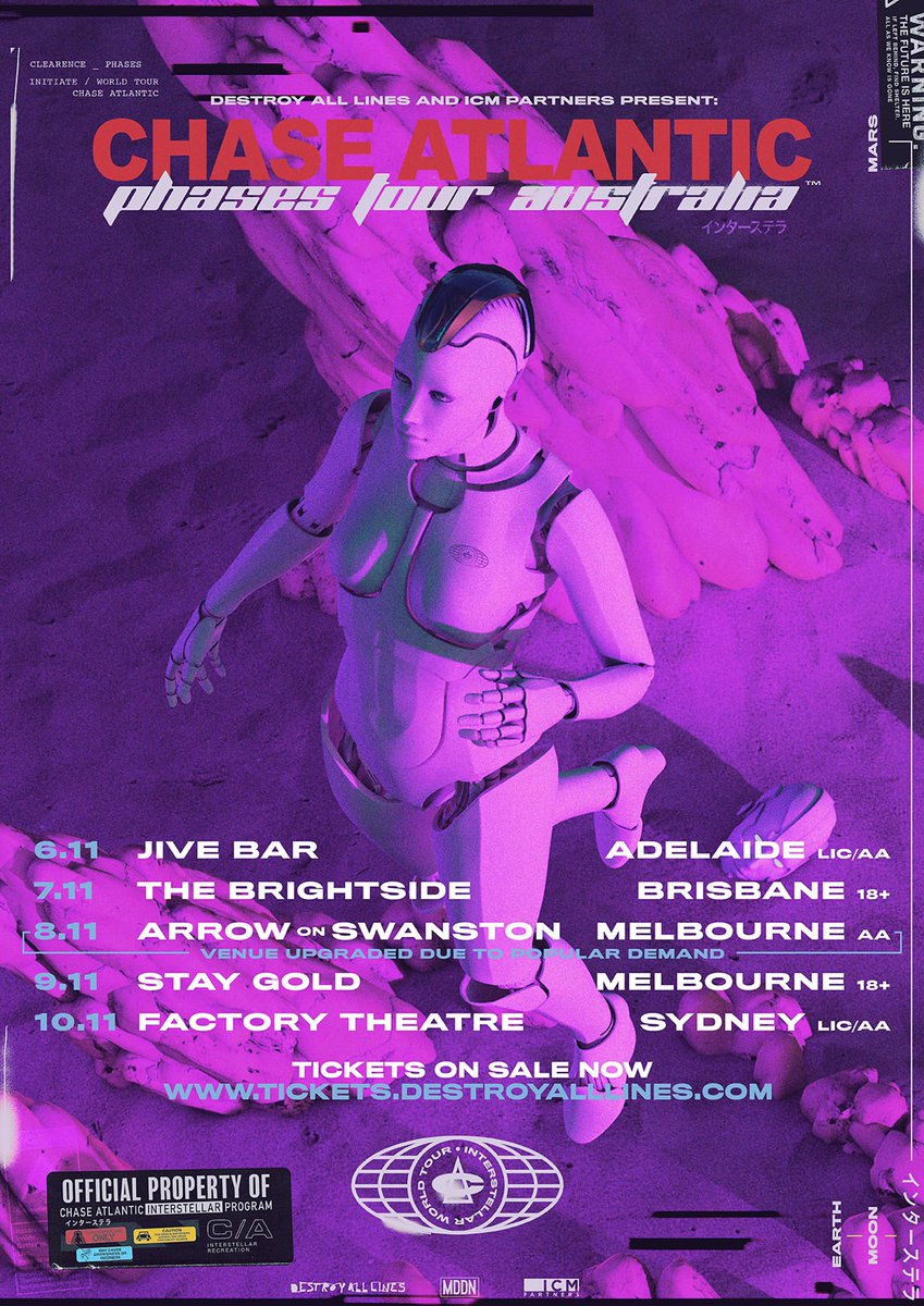 RT @ChaseAtlantic: 8.11 MELB SHOW SOLD OUT IN 5 HOURS! VENUE UPGRADED! ????

TIX: https://t.co/CQ28gZ4FPg https://t.co/0KIjqtlBSF