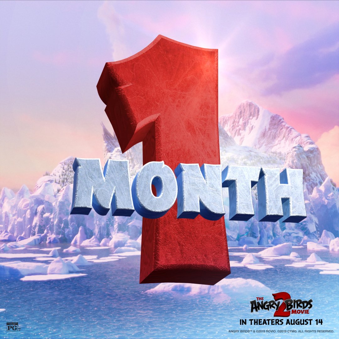 RT @AngryBirdsMovie: The #AngryBirdsMovie2 crew is breaking into theaters in just 1 MONTH! Don’t miss it August 14! https://t.co/DO7UNuTtb4