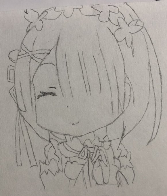 <初心者のお絵かき・18回目>またまた異世界かるてっとのちびキャラバージョンのレム!「姉様姉様、髪の分け目を <初心者のお絵かき・18回目>またまた異世界かるてっとのちびキャラバージョンのレム!「姉様姉様、髪の分け目を