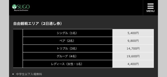 今年のSUPER GTのチケット値上がりしたな前は200円安かったのに 今年のSUPER GTのチケット値上がりしたな前は200円安かったのに