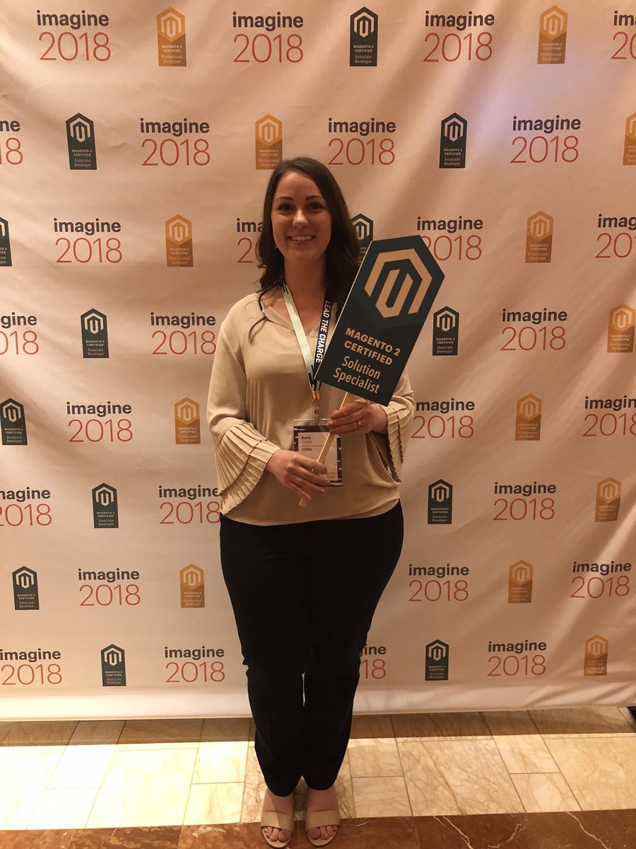 MagentoU: Congrats to Katie Costa for passing the M2 Solution Specialist Certification exam #magentoimagine @gocorra https://t.co/Ii5PnpsDry