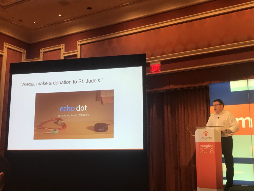 bobbyshaw: Donate to charity through Alexa. Super simple for charities to get set up on. #magentoimagine https://t.co/LeQw6u9p1D