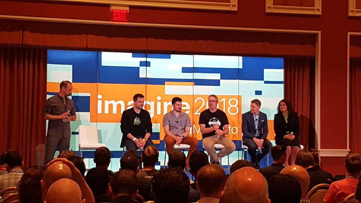 Space48ers: @bobbyshaw on the panel now, for the getting ahead with the progressive web talk. #MagentoImagine https://t.co/whhenBpb3A