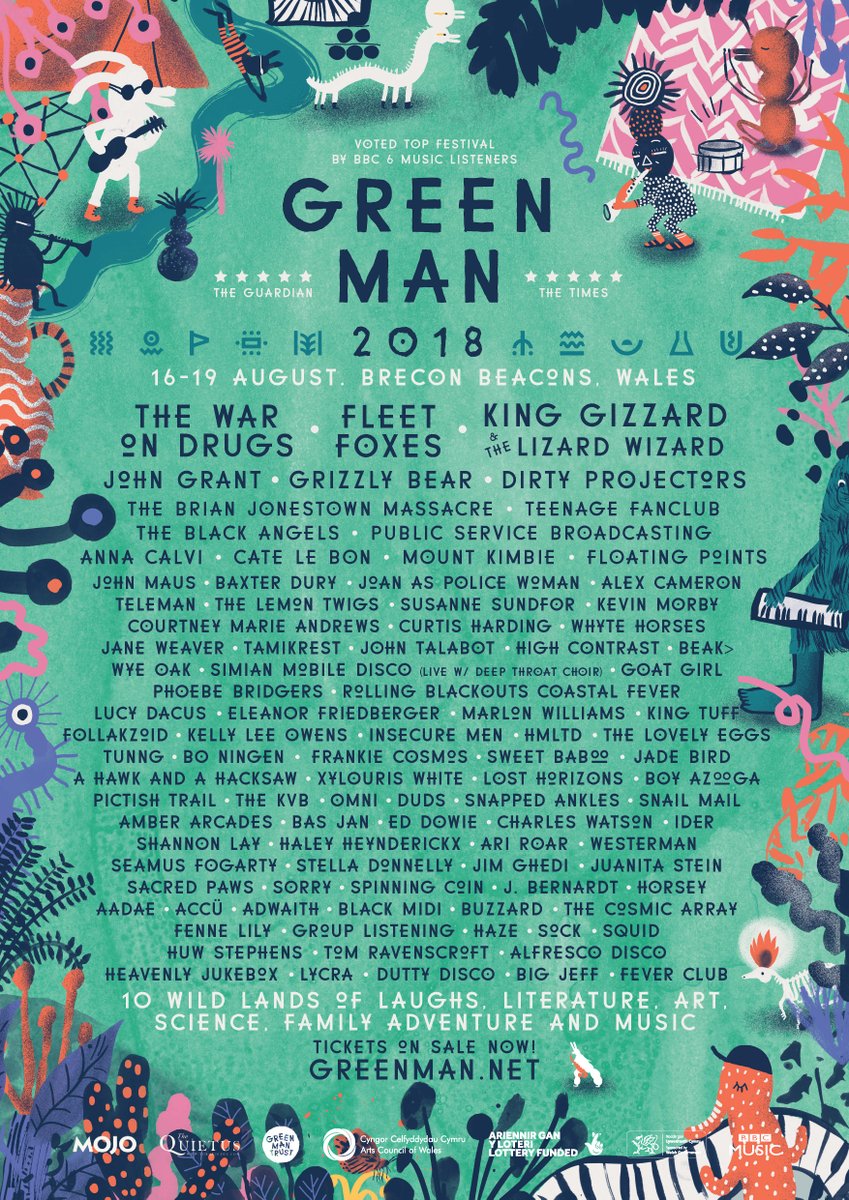 RT @GreenManFest: Spied the latest #GreenMan18 lineup yet? ???? Dig right in, folk > https://t.co/emkyngxdWJ https://t.co/v5zovX0nQC