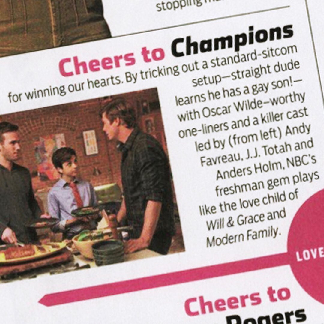 Thanks for the cheers @TVGuideMagazine. ???? One-liners are our speciality. New @NBCChampions TONIGHT! ???? https://t.co/VOIPlXnkrU