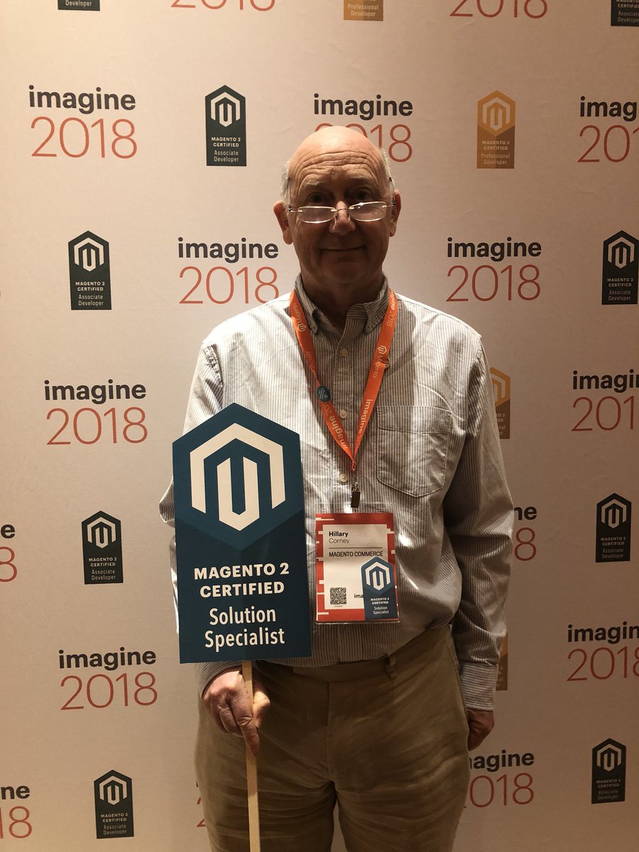 MagentoU: Congrats to Magento U’s very own Hilary Corney on passing your M2 Solution Specialist exam! #magentoimagine https://t.co/wLSFnERxMS