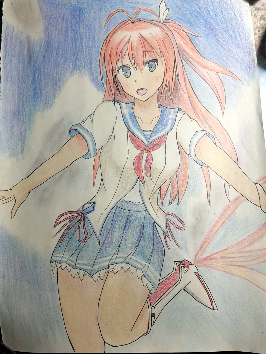 倉科明日香描きました!アナログで拙いけど明日香への愛情を頑張って込めました!おめでとう!#蒼の彼方のフォーリズム#倉科明 倉科明日香描きました!アナログで拙いけど明日香への愛情を頑張って込めました!おめでとう!#蒼の彼方のフォーリズム#倉科明