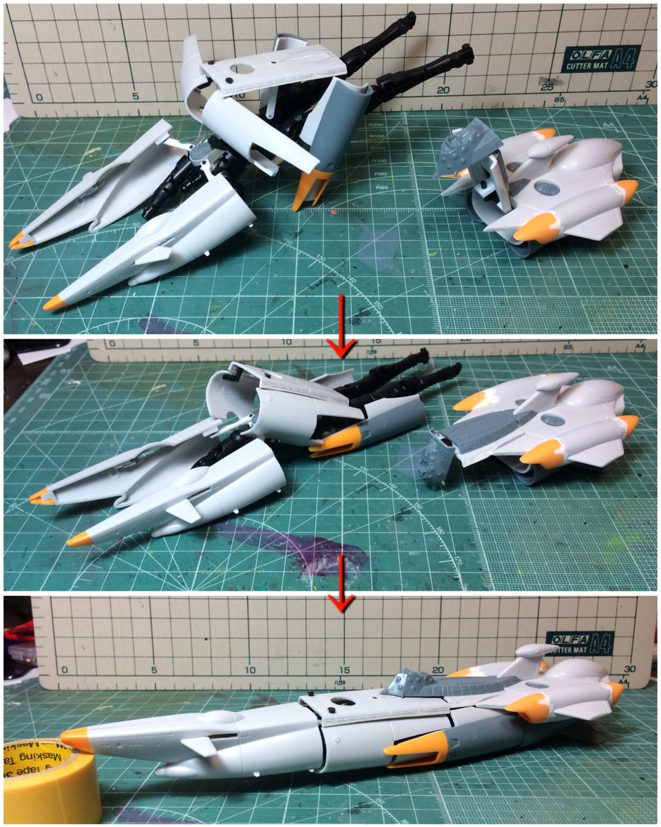 #ロボットキャラクター大会うちのキャラものの積みの中で一番ロボから遠いものを創作ロボに変形するよう改造中です。なんでだろ #ロボットキャラクター大会うちのキャラものの積みの中で一番ロボから遠いものを創作ロボに変形するよう改造中です。なんでだろ