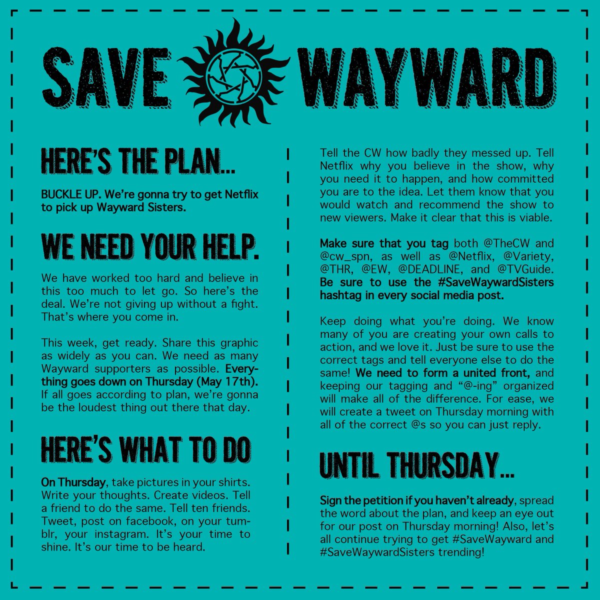 RT @WaywardDaughtrs: SIGNAL BOOST! #SaveWaywardSisters https://t.co/YGsbgVK7SE https://t.co/aMBKmfLxs2
