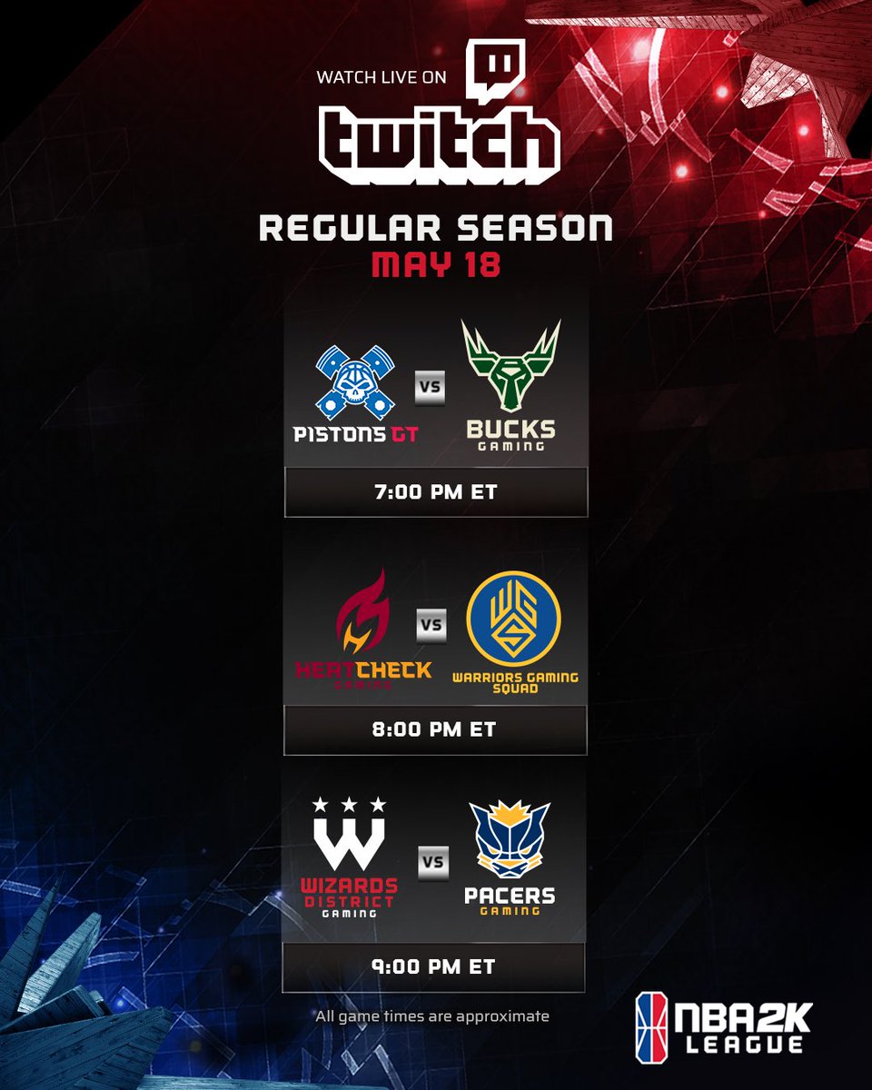 RT @NBA2KLeague: We’re back action tonight on Twitch! #ItsOurTime https://t.co/bBwktkbXCP