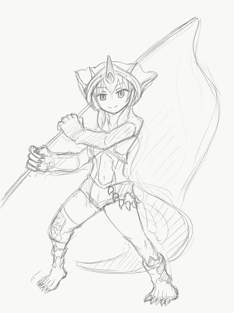 怪獣娘Fes向けの色紙案。旗振りアギラ。絵的にミクちゃんとウインちゃんも入れたかった。2期EDでも大旗を振ってたけど、今 怪獣娘Fes向けの色紙案。旗振りアギラ。絵的にミクちゃんとウインちゃんも入れたかった。2期EDでも大旗を振ってたけど、今