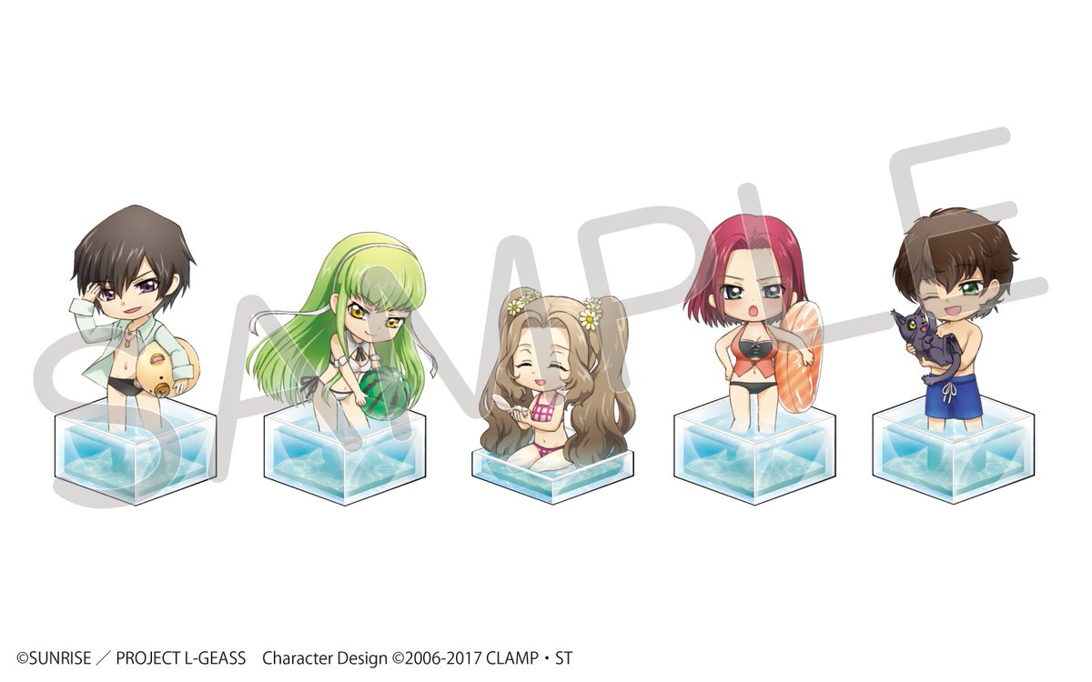 【コードギアス 反逆のルルーシュ】新規描き下ろしSDイラストを使用した、夏らしいアクリルキーホルダー「しーきゅーぶ」が登 【コードギアス 反逆のルルーシュ】新規描き下ろしSDイラストを使用した、夏らしいアクリルキーホルダー「しーきゅーぶ」が登