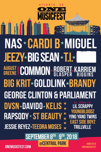 Heading south to ATL for @onemusicfest on September 8-9!! Tickets: https://t.co/ZImZdgxUH6 https://t.co/PVtkE1jAba