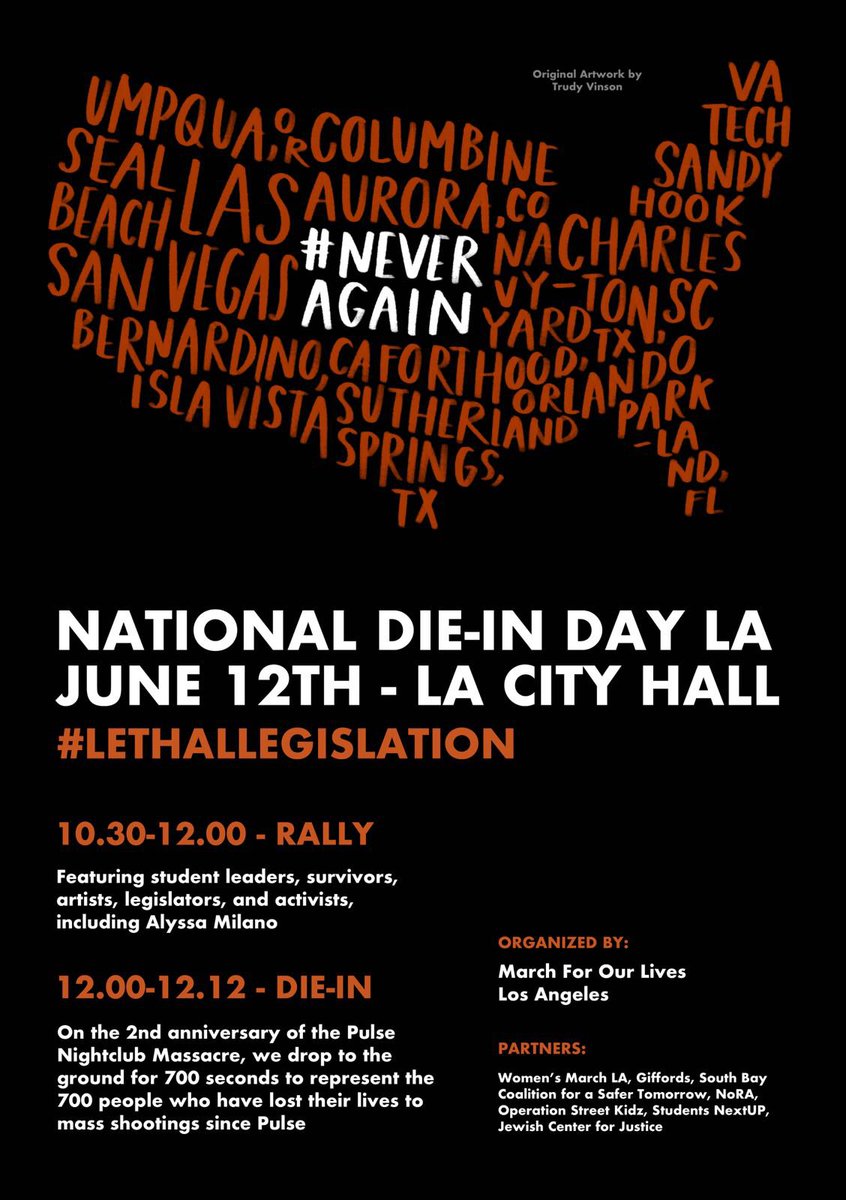 National Die In Day - June 12th - LA City Hall! See you there, Los Angeles! #LethalLegislation https://t.co/T0fvGhd1U3