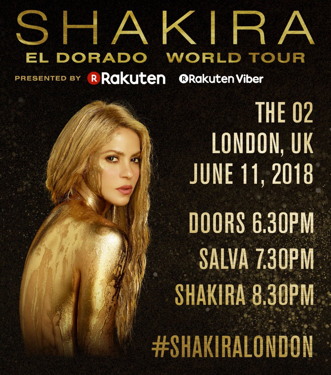 Here are the times for tonight's #ShakiraLondon show at @TheO2! ShakHQ https://t.co/2cxQuwKBVZ