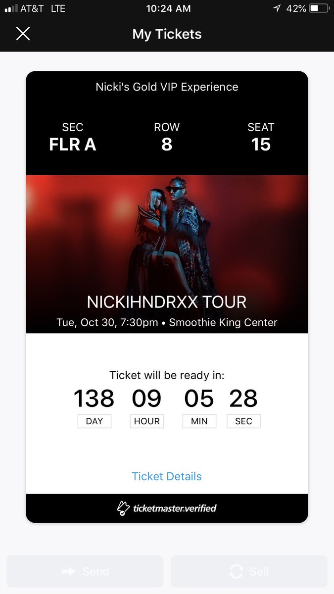 RT @devin_walston: Soo didn’t get front row for Nola but I’m row 8 seat 15 @NICKIMINAJ ????????????‍♂️❤️ https://t.co/kQLMUXV24S