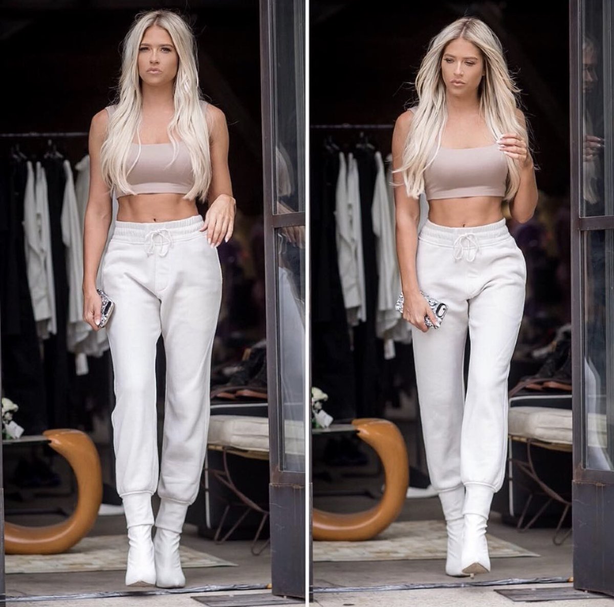 RT @TribeKelley: Babe @thebarbieblank spotted stepping’ out in the White Cruze Sweats ???? #yes https://t.co/lmsCCB6OBb