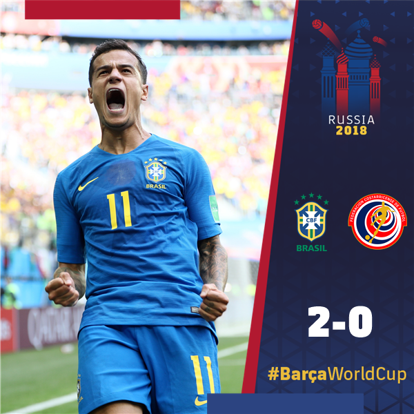 RT @FCBarcelona: ???? @Phil_Coutinho scores to help @CBF_Futebol to an important #WorldCup victory!
???????? #BarçaWorldCup https://t.co/eEIH8z2pta