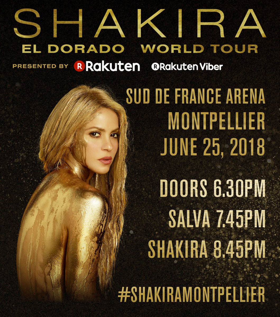 Bonjour! Here are tonight's #ShakiraMontpellier times. ShakHQ https://t.co/U121CfpJMU