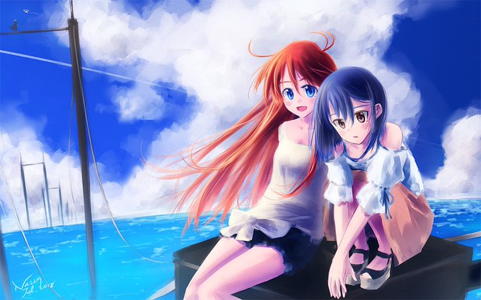 夏空の下、鉄塔のてっぺんで#フリフラ_アニメ #フリフラ美術部 #フリップフラッパーズ 夏空の下、鉄塔のてっぺんで#フリフラ_アニメ #フリフラ美術部 #フリップフラッパーズ