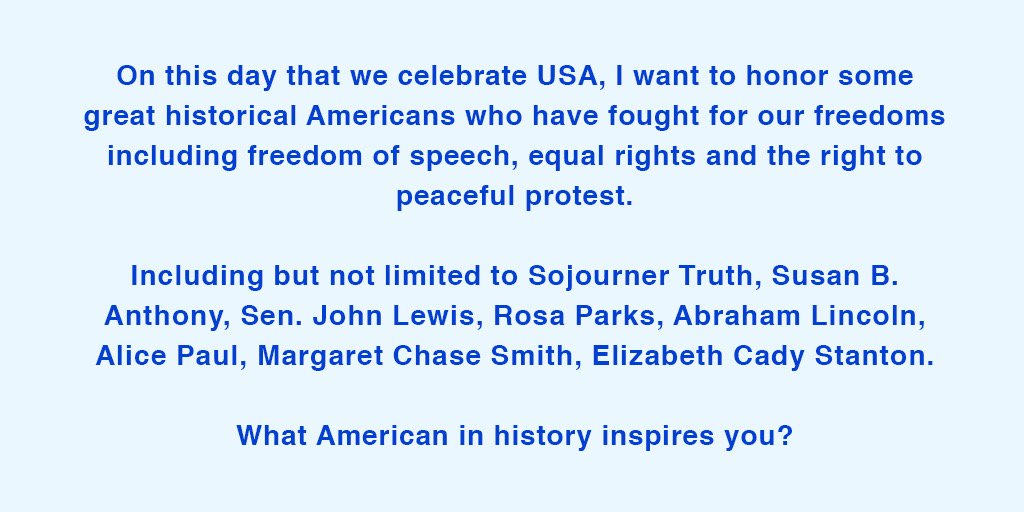 What American in history inspires you?! Happy #July4th! https://t.co/d5GbWARRP7
